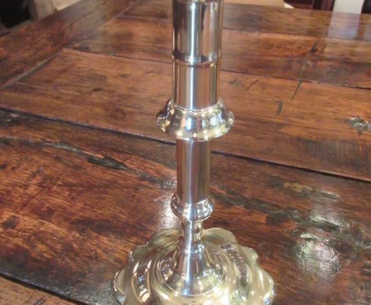 Pair of George III Period Brass Seamed Candlesticks - Image 2