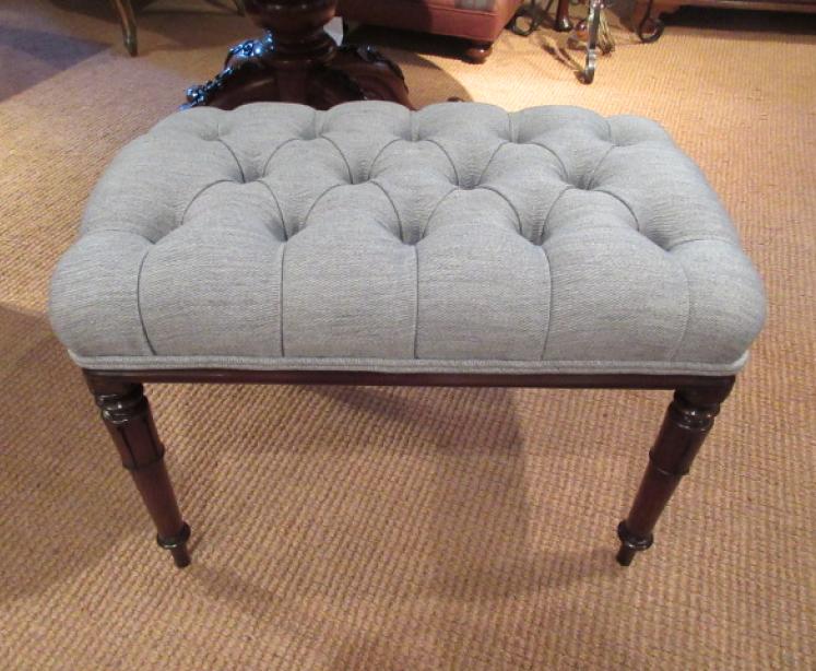 Pair of William IV Period Mahogany Buttoned Stools - Image 5