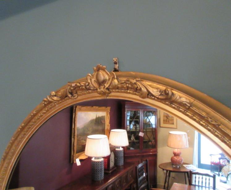 Large 19th Century Oval Plaster Gilt Wall Mirror - Image 2
