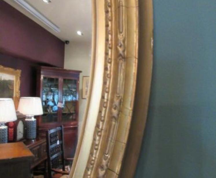 Large 19th Century Oval Plaster Gilt Wall Mirror - Image 4
