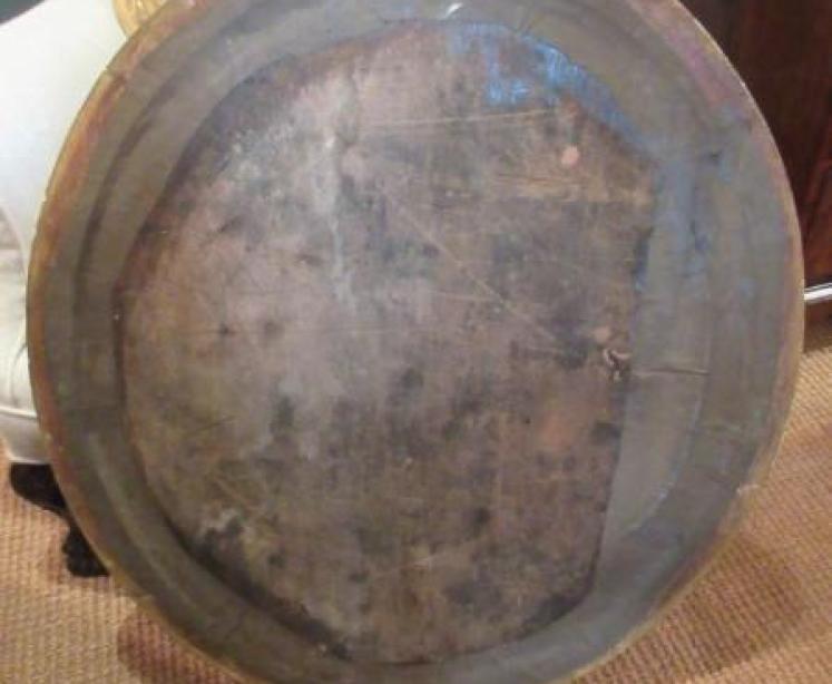 Large 19th Century Oval Plaster Gilt Wall Mirror - Image 5