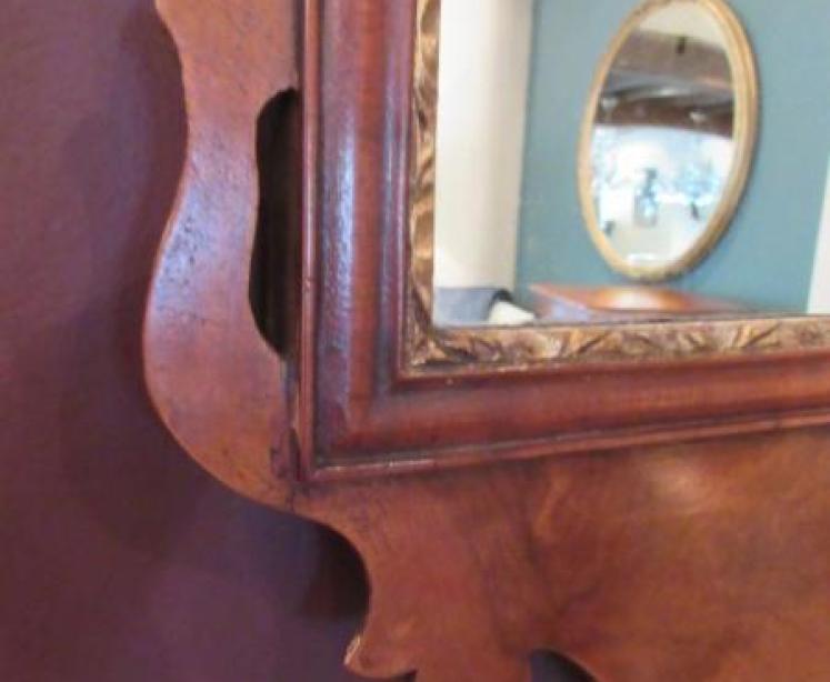 Small George III Period Figured Walnut Wall Mirror - Image 4