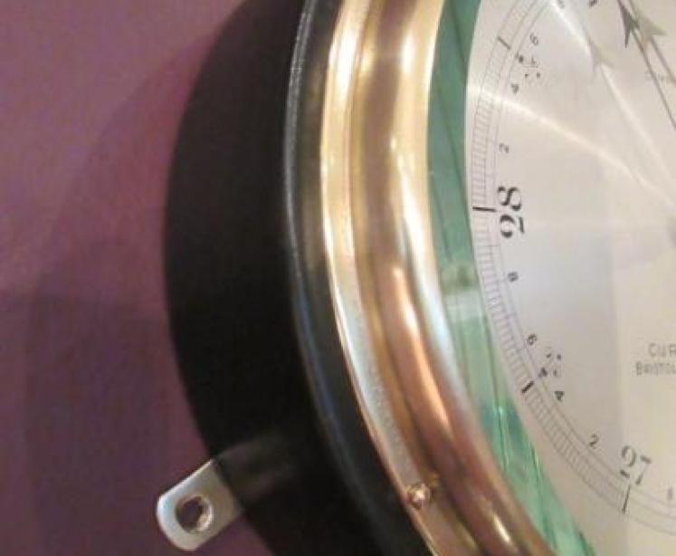 Victorian Steel & Brass  Bulkhead Marine Barometer - Image 3