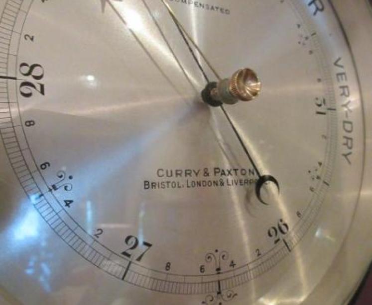 Victorian Steel & Brass  Bulkhead Marine Barometer - Image 4