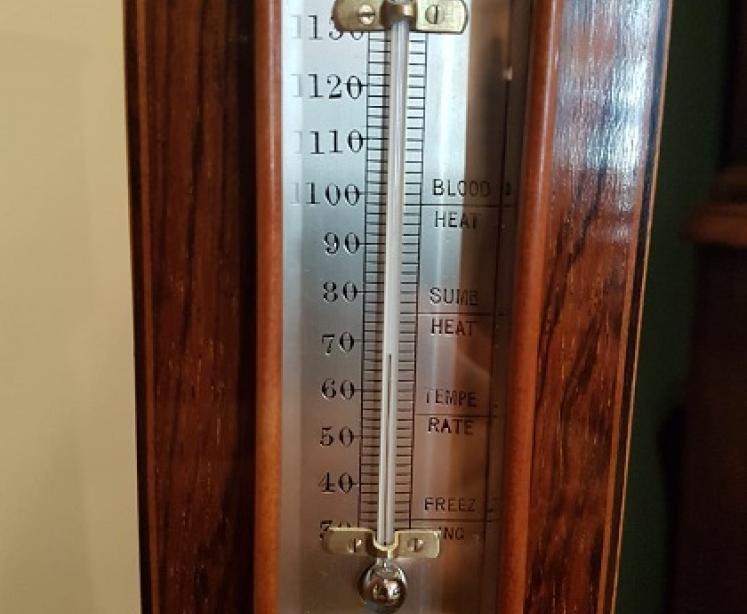 Superb Victorian Sheraton Inlaid Clock Barometer - Image 5