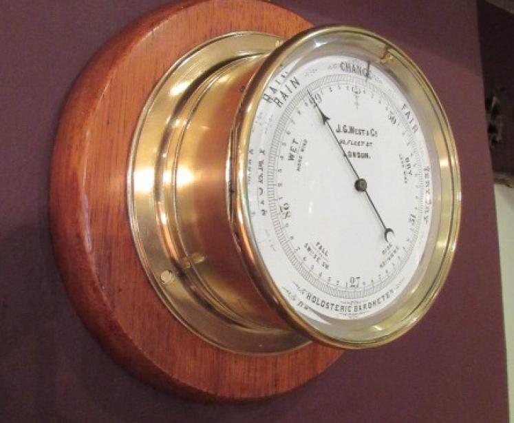 Superb Victorian London Bulkhead Ship's Barometer - Image 1