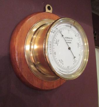 Superb Victorian London Bulkhead Ship's Barometer