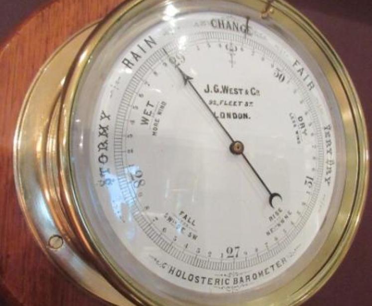 Superb Victorian London Bulkhead Ship's Barometer - Image 2