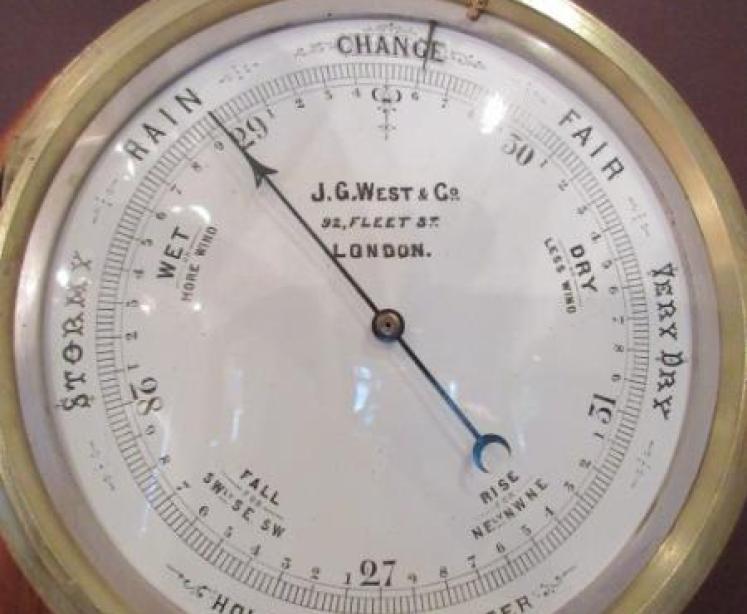 Superb Victorian London Bulkhead Ship's Barometer - Image 4