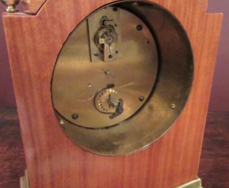 Fine Edwardian Period Satinwood Inlaid Mantel Clock - Image 4