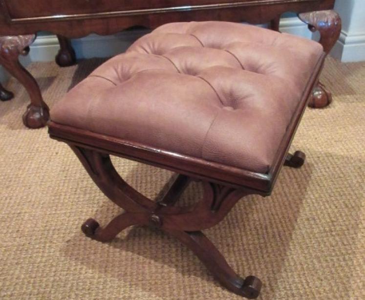 Regency Period Rosewood X Frame Stool - Image 1