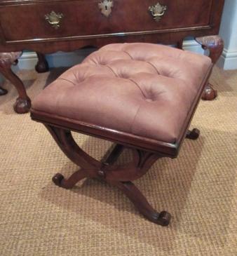 Regency Period Rosewood X Frame Stool