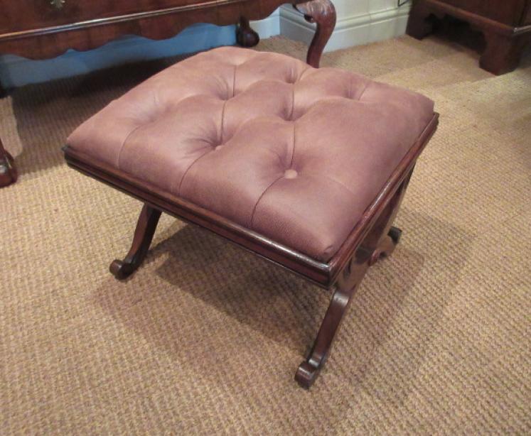 Regency Period Rosewood X Frame Stool - Image 4