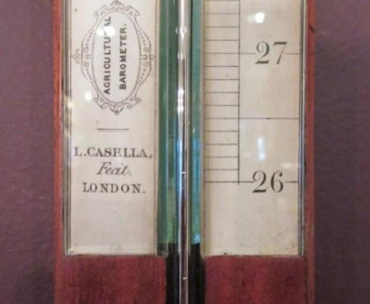 Fine 19th Century Brass Inlaid Agricultural Stick Barometer - Image 2