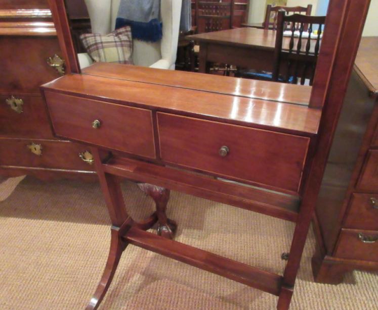 Regency Period Fruitwood Inlaid Cheval Mirror - Image 2