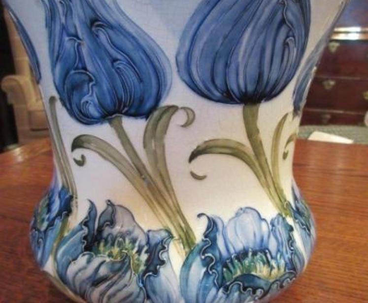 McIntyre Moorcroft Florian Ware Tulips Jardiniere - Image 2