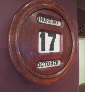 Large Victorian Polished Oak Wall Calendar