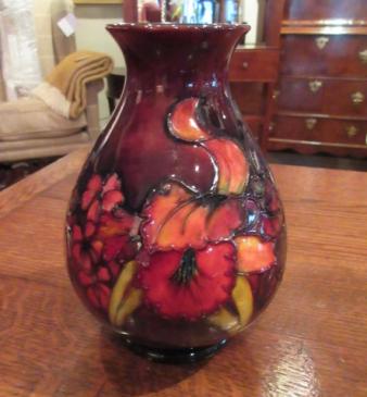 Moorcroft Slipper Orchid Flambe Glazed Vase