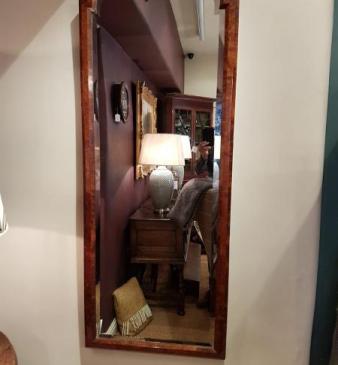 Superb Full Length Victorian Walnut Wall Mirror