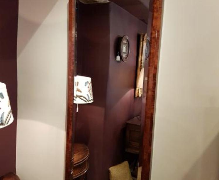 Superb Full Length Victorian Walnut Wall Mirror - Image 4