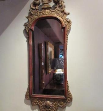 Early Victorian Walnut & Timber Gilt Mirror