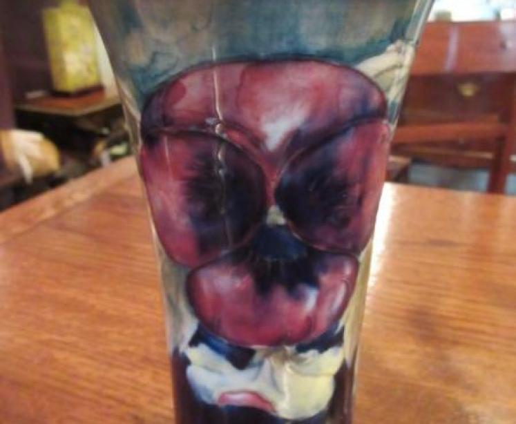 Early Moorcroft Pansy Flared Neck Vase - Image 4