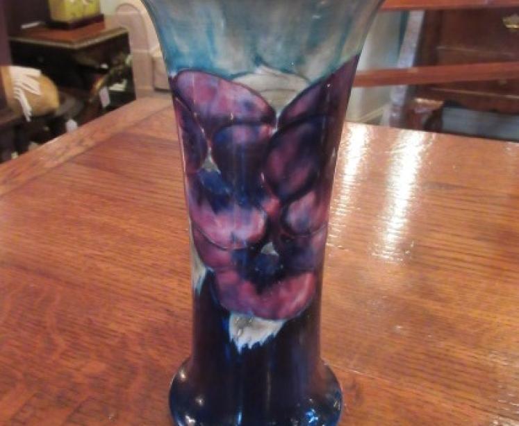 Early Moorcroft Pansy Flared Neck Vase - Image 5