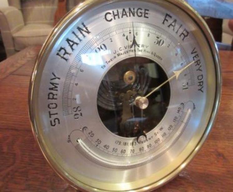 Superb Victorian Skeletonised Desktop Marine Barometer - Image 1