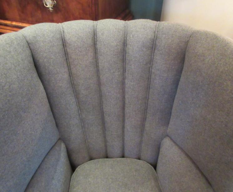 Mid Victorian Barrel Back Upholstered Wing Armchair - Image 4