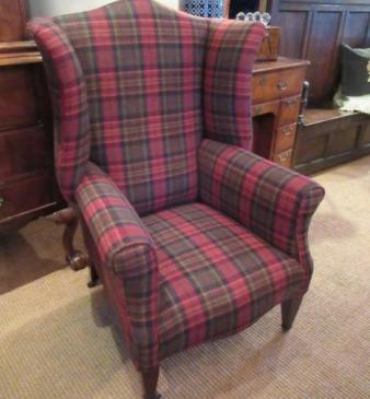 Well Shaped Victorian Upholstered Wing Armchair