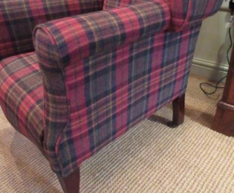 Well Shaped Victorian Upholstered Wing Armchair - Image 3