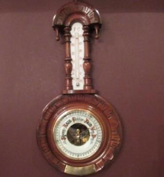 Small Victorian Walnut 'Pendant' Shaped Barometer