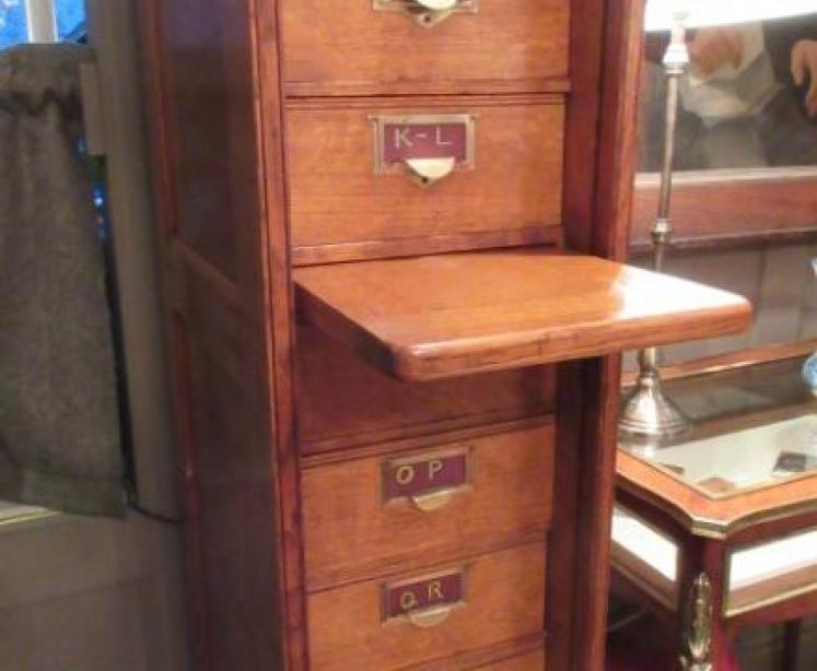 Unusual Victorian Polished Oak Tall Filing Cabinet - Image 2