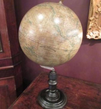 Antique French 10" Plaster Terrestrial Globe