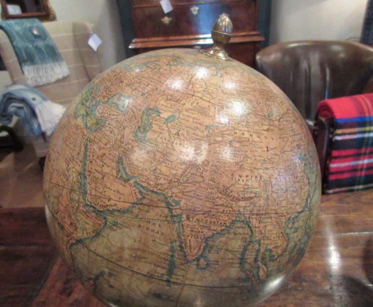 Antique French 10" Plaster Terrestrial Globe - Image 5