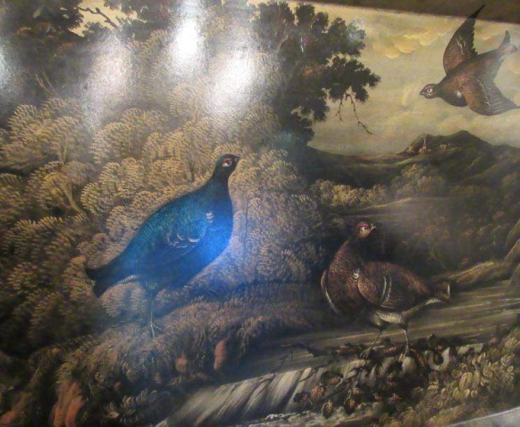 Large Early Victorian Game Scene Paper Mache Tray - Image 2