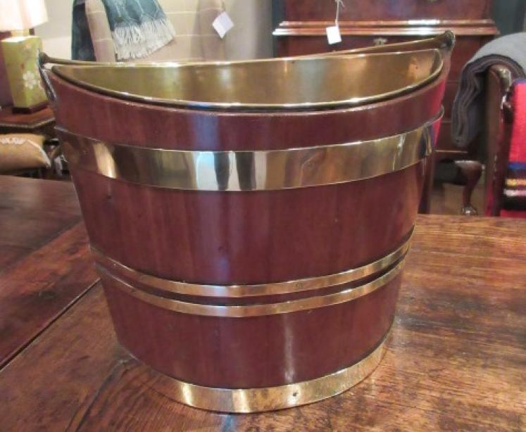 George III Period Mahogany Peat Bucket - Image 1
