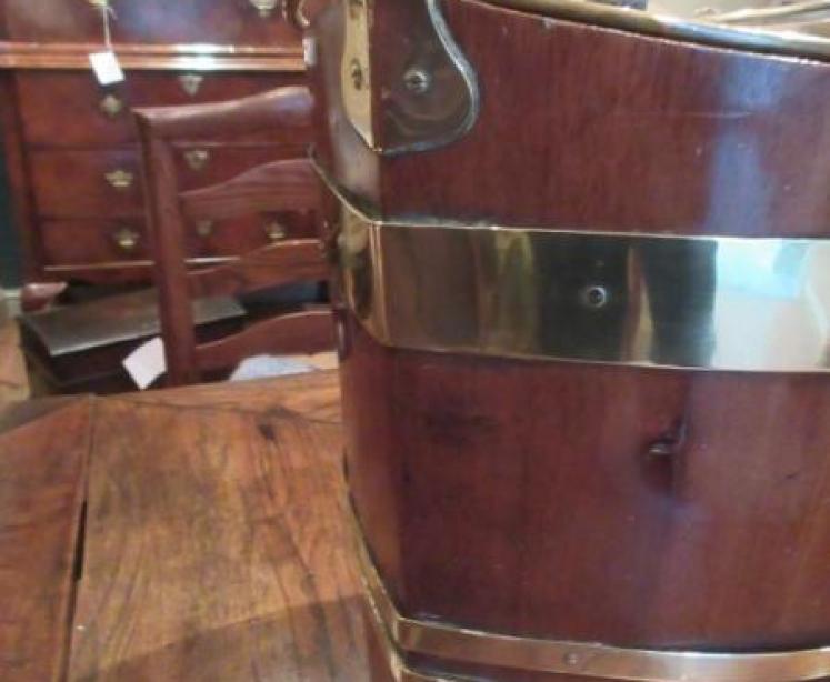 George III Period Mahogany Peat Bucket - Image 3