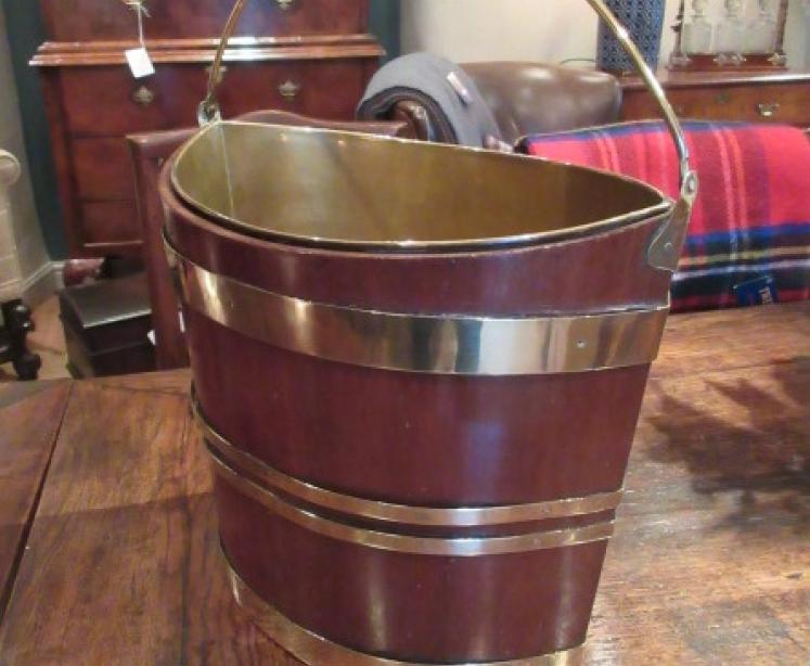 George III Period Mahogany Peat Bucket - Image 4