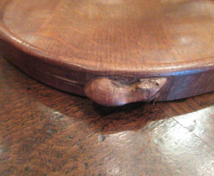 Early Mouseman Adzed Oak Kidney Shaped Tray - Image 2