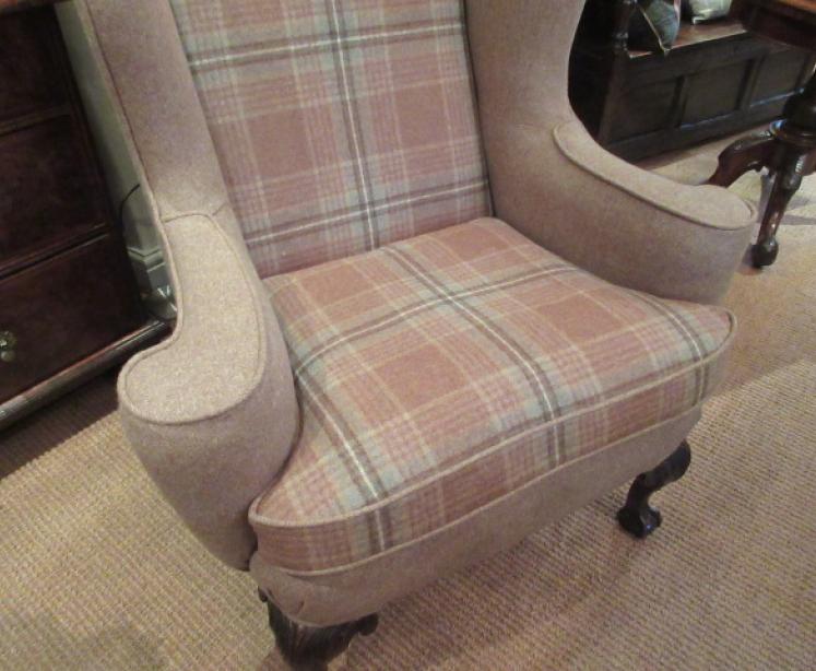 Top Quality Mid Victorian Upholstered Wing Armchair - Image 2