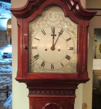 Fine Sheraton Inlaid Weight Driven Grandmother Clock