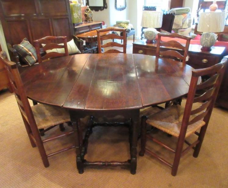 Large George II Period Oval Oak Gateleg Table - Image 1