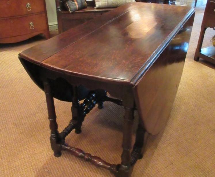 Large George II Period Oval Oak Gateleg Table - Image 3