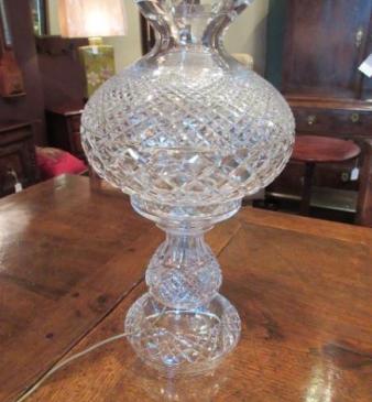 Superb Edwardian Period Crystal Cut Glass Lamp