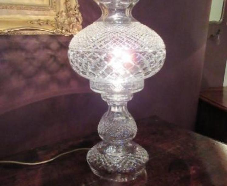 Superb Edwardian Period Crystal Cut Glass Lamp - Image 5