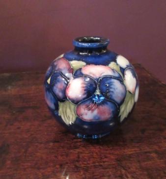 Moorcroft Pansy Pattern Globular Vase