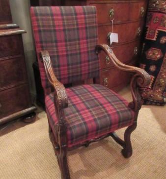 Late 19th Century Foliage Carved Open Armchair