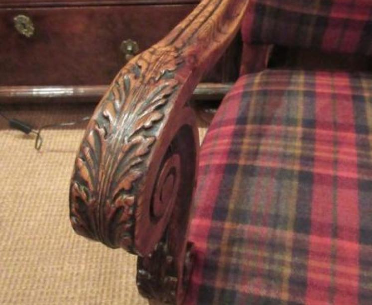 Late 19th Century Foliage Carved Open Armchair - Image 4