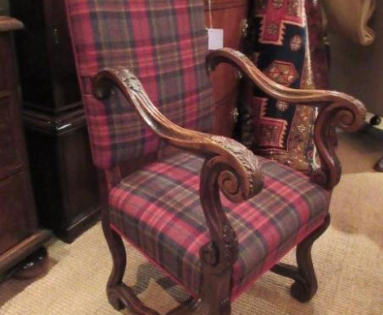 Late 19th Century Foliage Carved Open Armchair - Image 5